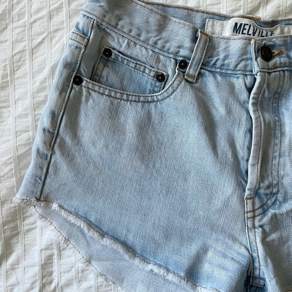 Brandy Melville Light Wash 100% Cotton Jean Shorts - Picture 3 of 13